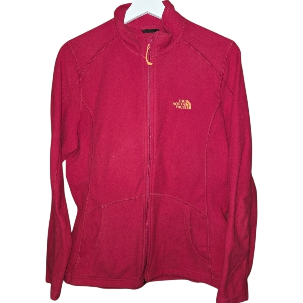 the North face pink fleece track jacket Large